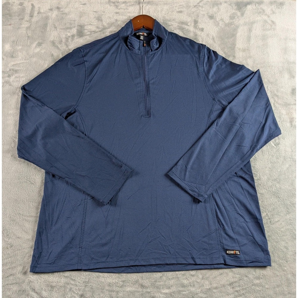 Kerrits Pullover Shirt Women 2X Blue Ice Fil Lite Riding Top Mesh 1/4 Zip UPF+30